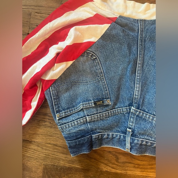 Rare Vintage 80s Frederick's of Hollywood American Flag Crop Jacket MAGA - Picture 7 of 9